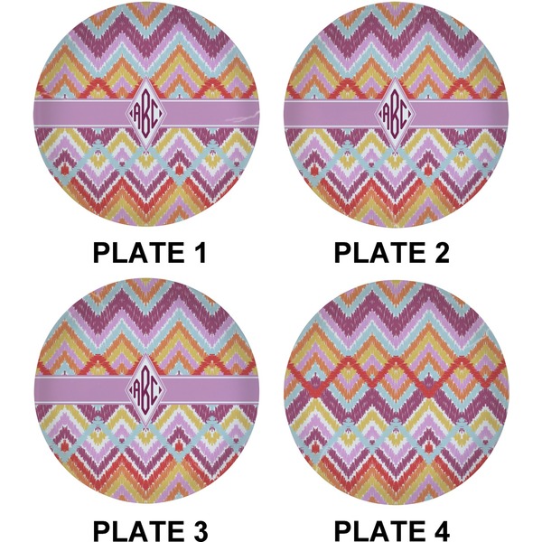 Ikat Chevron Set of Lunch / Dinner Plates (Approval)