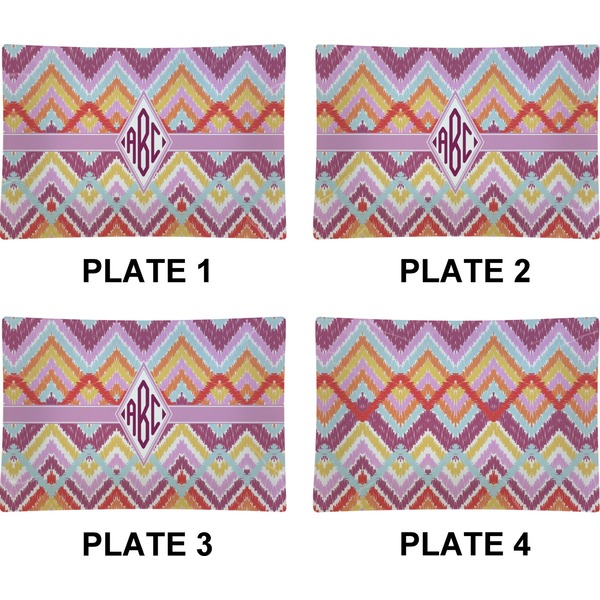Ikat Chevron Set of Rectangular Appetizer / Dessert Plates (Approval)