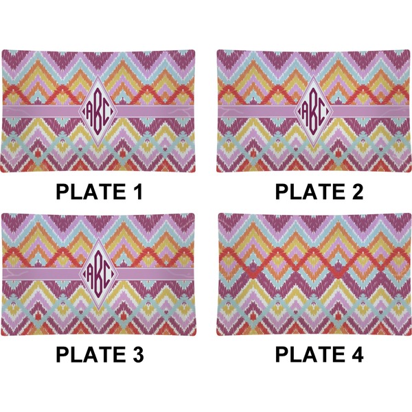 Ikat Chevron Set of Rectangular Dinner Plates (Approval)