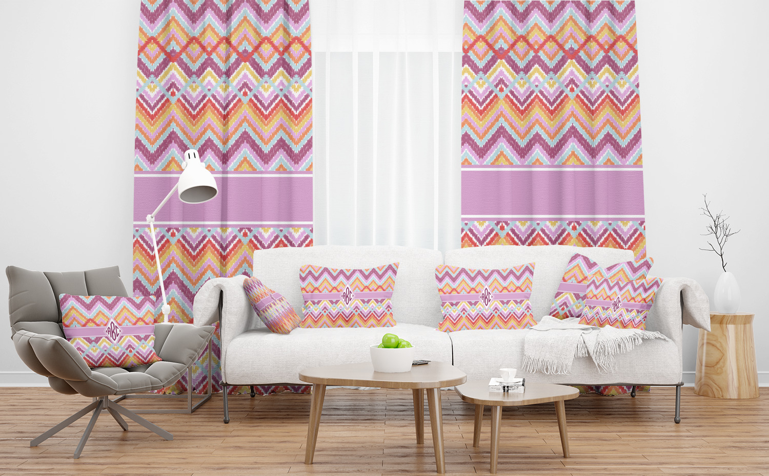 Custom Ikat Chevron Sheer Curtain (Personalized) YouCustomizeIt