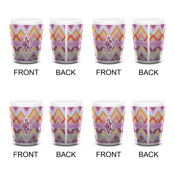 Ikat Chevron Shot Glass - White - Set of 4 - APPROVAL