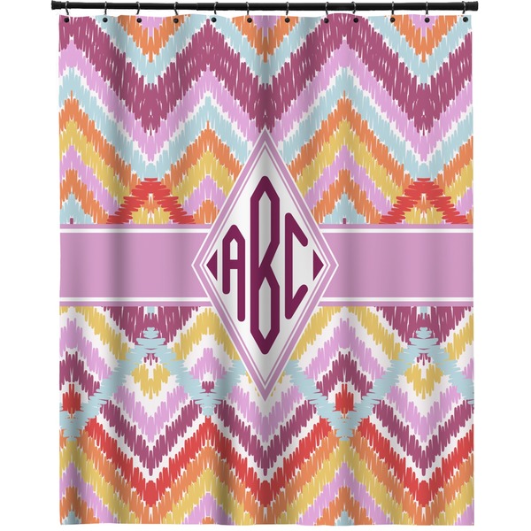Custom Ikat Chevron Extra Long Shower Curtain - 70"x84" (Personalized)
