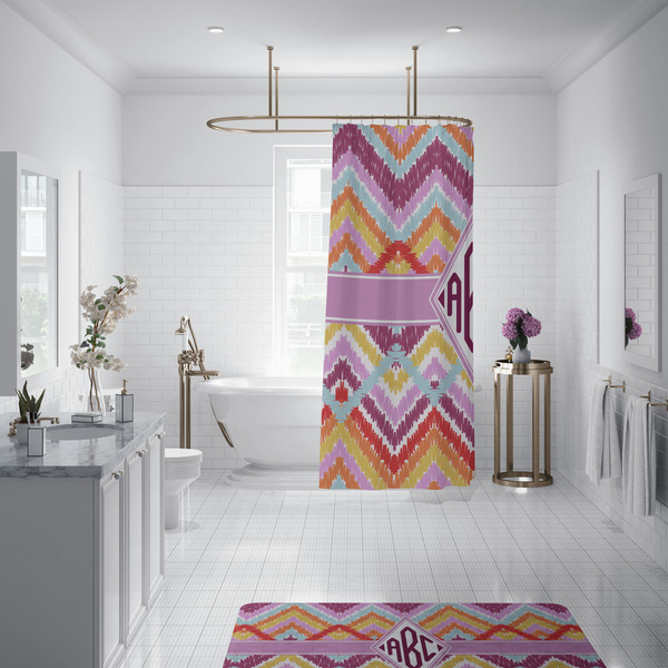 Ikat Chevron Shower Curtain - Custom Size
