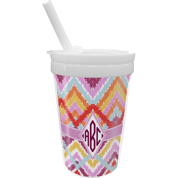 Custom Ikat Chevron Sippy Cup with Straw (Personalized)