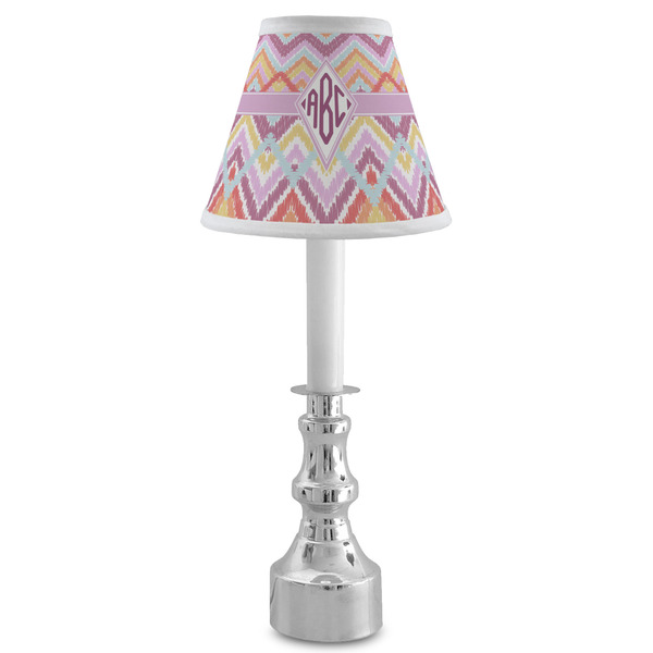 Ikat Chevron Small Chandelier Lamp - LIFESTYLE (on candle stick)
