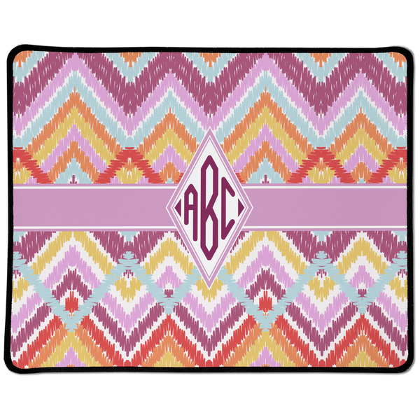 Custom Ikat Chevron Large Gaming Mouse Pad - 12.5" x 10" (Personalized)