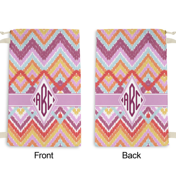 Ikat Chevron Small Laundry Bag - Front & Back View
