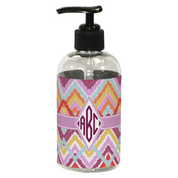 Ikat Chevron Plastic Soap / Lotion Dispenser (8 oz - Small - Black) (Personalized)