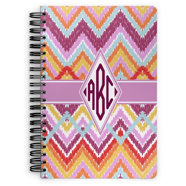 Custom Ikat Chevron Spiral Notebook (Personalized)