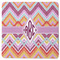 Ikat Chevron Square Rubber Backed Coaster (Personalized)