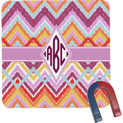 Ikat Chevron Square Fridge Magnet (Personalized)