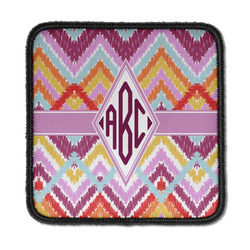 Ikat Chevron Iron On Square Patch w/ Monogram