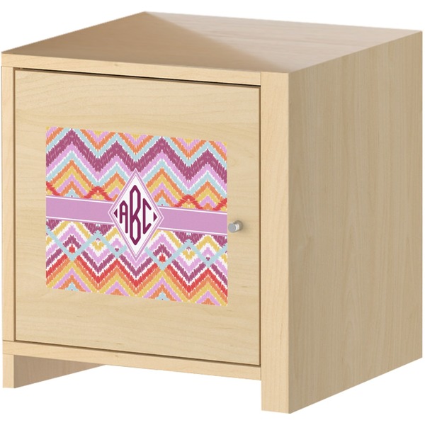 Ikat Chevron Square Wall Decal on Wooden Cabinet