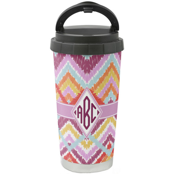 Custom Ikat Chevron Stainless Steel Coffee Tumbler (Personalized)