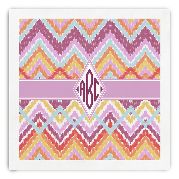 Custom Ikat Chevron Paper Dinner Napkins (Personalized)