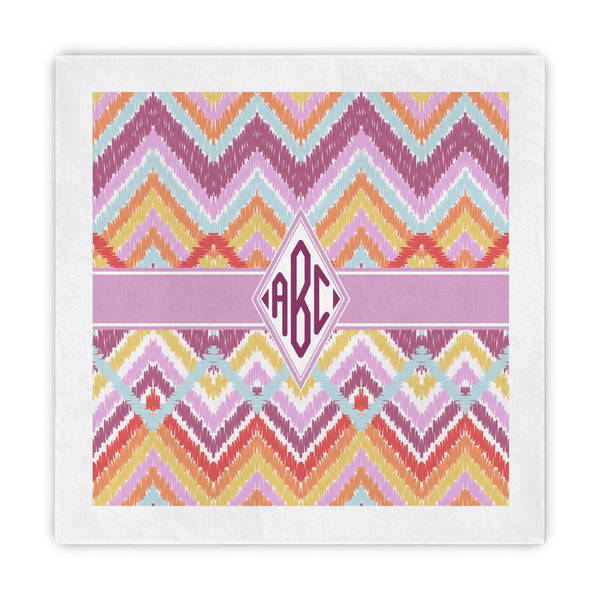 Custom Ikat Chevron Decorative Paper Napkins (Personalized)