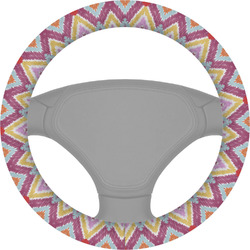 Ikat Chevron Steering Wheel Cover (Personalized)