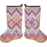 Ikat Chevron Holiday Stocking - Double-Sided - Neoprene (Personalized)