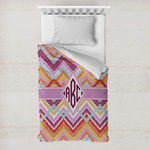 Ikat Chevron Toddler Duvet Cover w/ Monogram