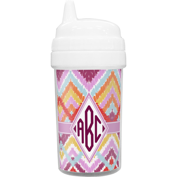 Custom Ikat Chevron Toddler Sippy Cup (Personalized)