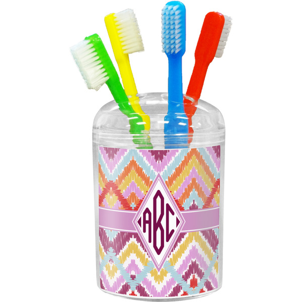 Custom Ikat Chevron Toothbrush Holder (Personalized)