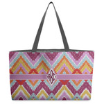 Ikat Chevron Beach Totes Bag - w/ Black Handles (Personalized)