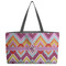 Ikat Chevron Beach Totes Bag - w/ Black Handles (Personalized)