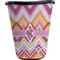 Ikat Chevron Waste Basket - Single Sided (Black) (Personalized)