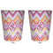 Ikat Chevron Trash Can White - Front and Back - Apvl