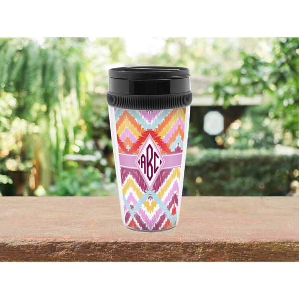 Ikat Chevron Travel Mug Lifestyle (Personalized)