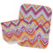 Ikat Chevron Burp Cloths - Fleece - Set of 2 w/ Monogram