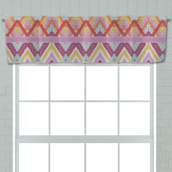 Ikat Chevron Valance - Closeup on window