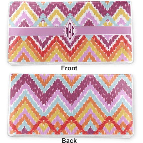 Ikat Chevron Vinyl Check Book Cover - Front and Back