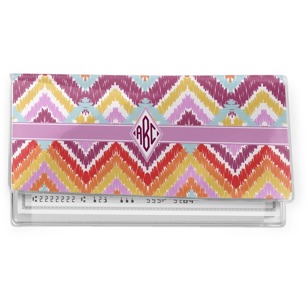 Custom Ikat Chevron Vinyl Checkbook Cover (Personalized)