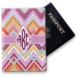 Ikat Chevron Vinyl Passport Holder (Personalized)