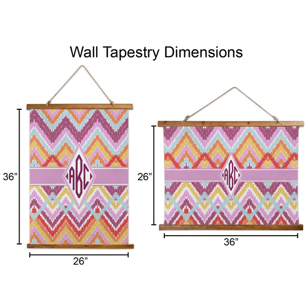 Ikat Chevron Wall Hanging Tapestries - Parent/Sizing