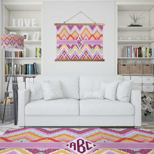 Ikat Chevron Wall Hanging Tapestry - IN CONTEXT
