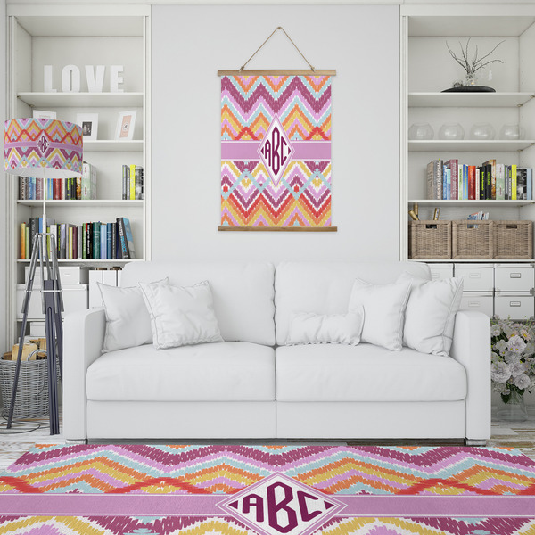 Ikat Chevron Wall Hanging Tapestry - Portrait - IN CONTEXT
