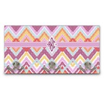Ikat Chevron Wall Mounted Coat Rack (Personalized)