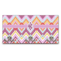 Ikat Chevron Wall Mounted Coat Rack (Personalized)