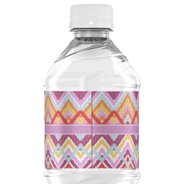 Ikat Chevron Water Bottle Label - Back View