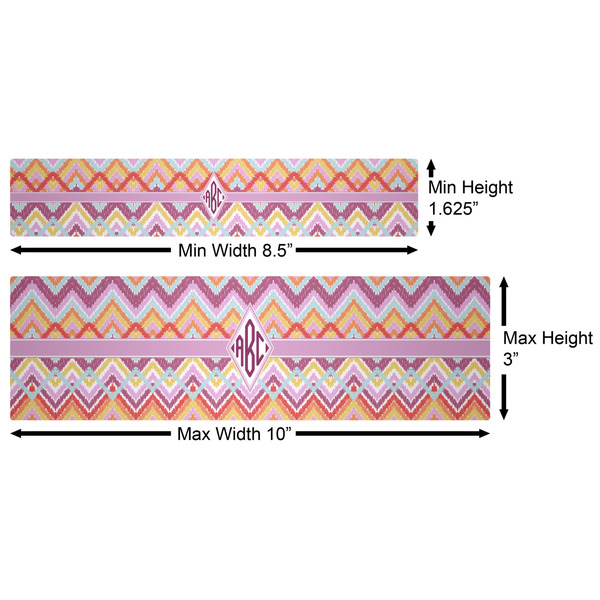 Ikat Chevron Water Bottle Labels w/ Dimensions