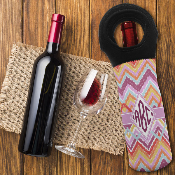 Ikat Chevron Wine Tote Bag - FLATLAY