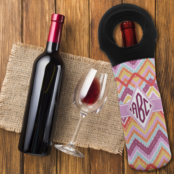 Ikat Chevron Wine Tote Bag - FLATLAY