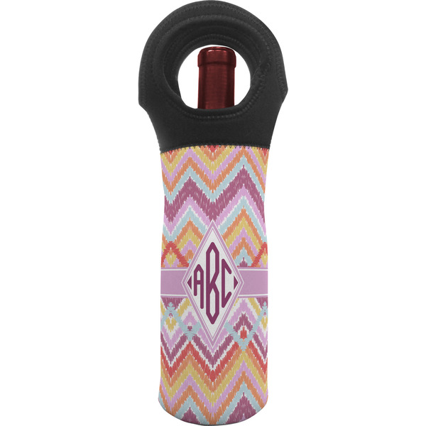 Custom Ikat Chevron Wine Tote Bag (Personalized)