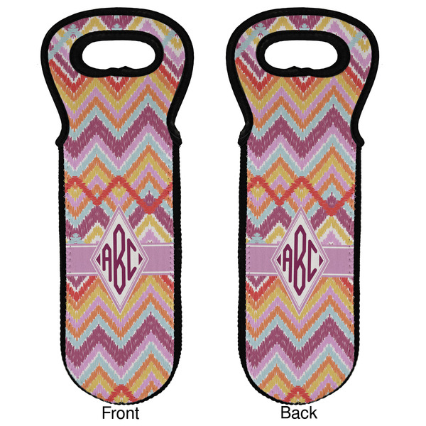 Ikat Chevron Wine Tote Front & Back