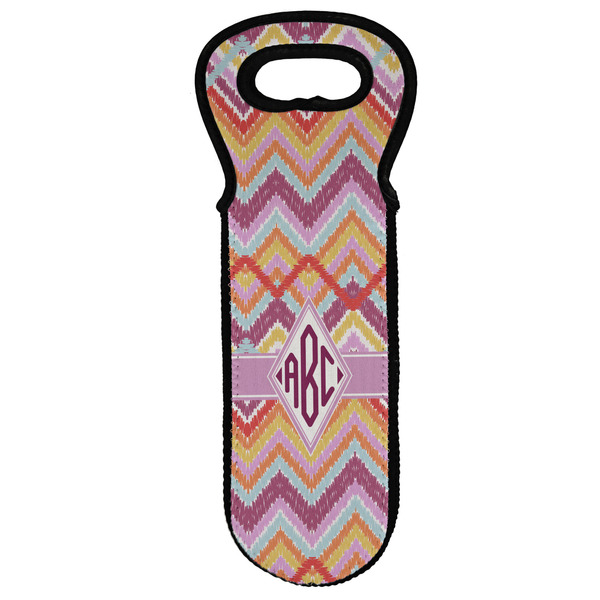 Custom Ikat Chevron Wine Tote Bag (Personalized)