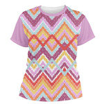 Ikat Chevron Women's Crew T-Shirt - 2X Large
