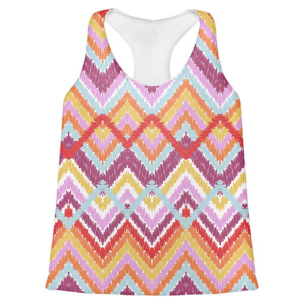 Custom Ikat Chevron Womens Racerback Tank Top - X Small