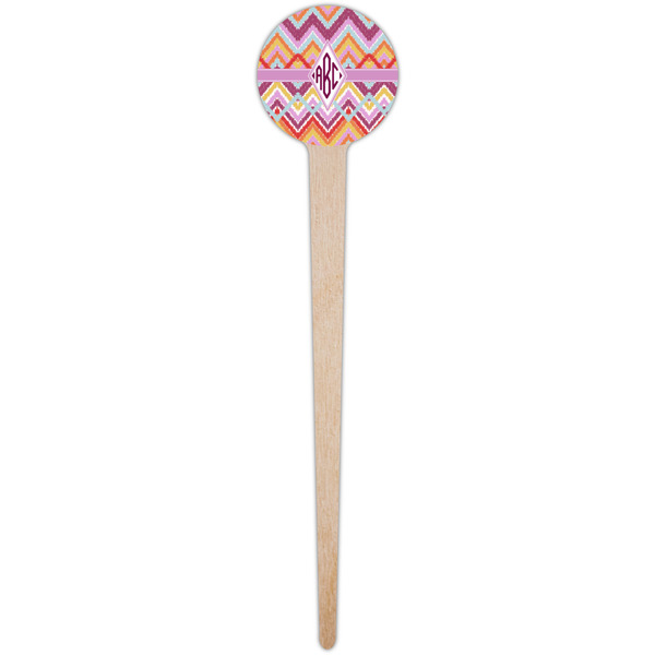 Ikat Chevron Wooden 4" Food Pick - Round - Single Pick